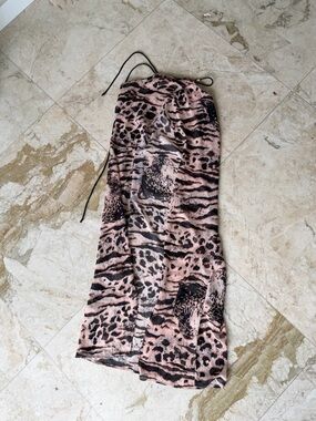 Pink & Black Animal-Print Swim Cover-Up